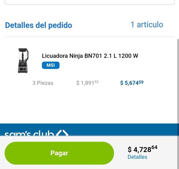 Licuadora Ninja BN701 2.1 L 1200 W a precio de socio