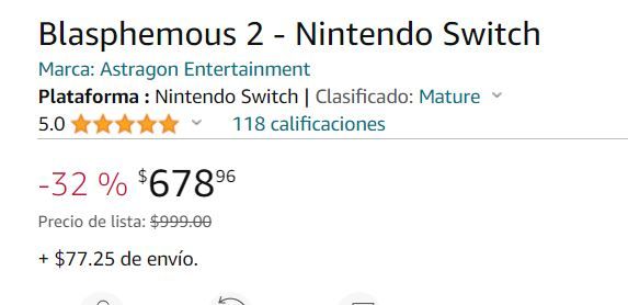 Nintendo Amazon: Blasphemous Switch - 2