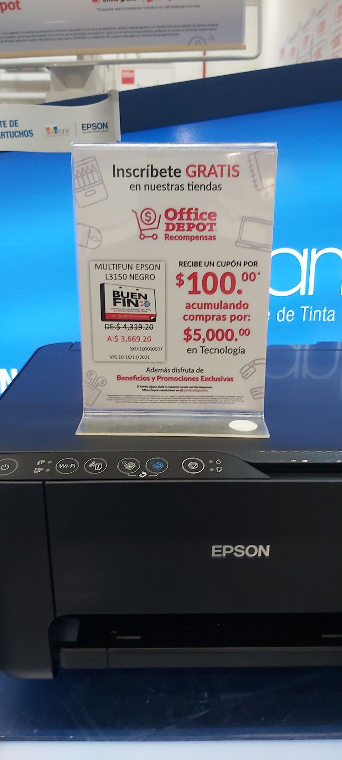 Office Depot: Epson L3150 (recoger en tienda) - promodescuentos.com