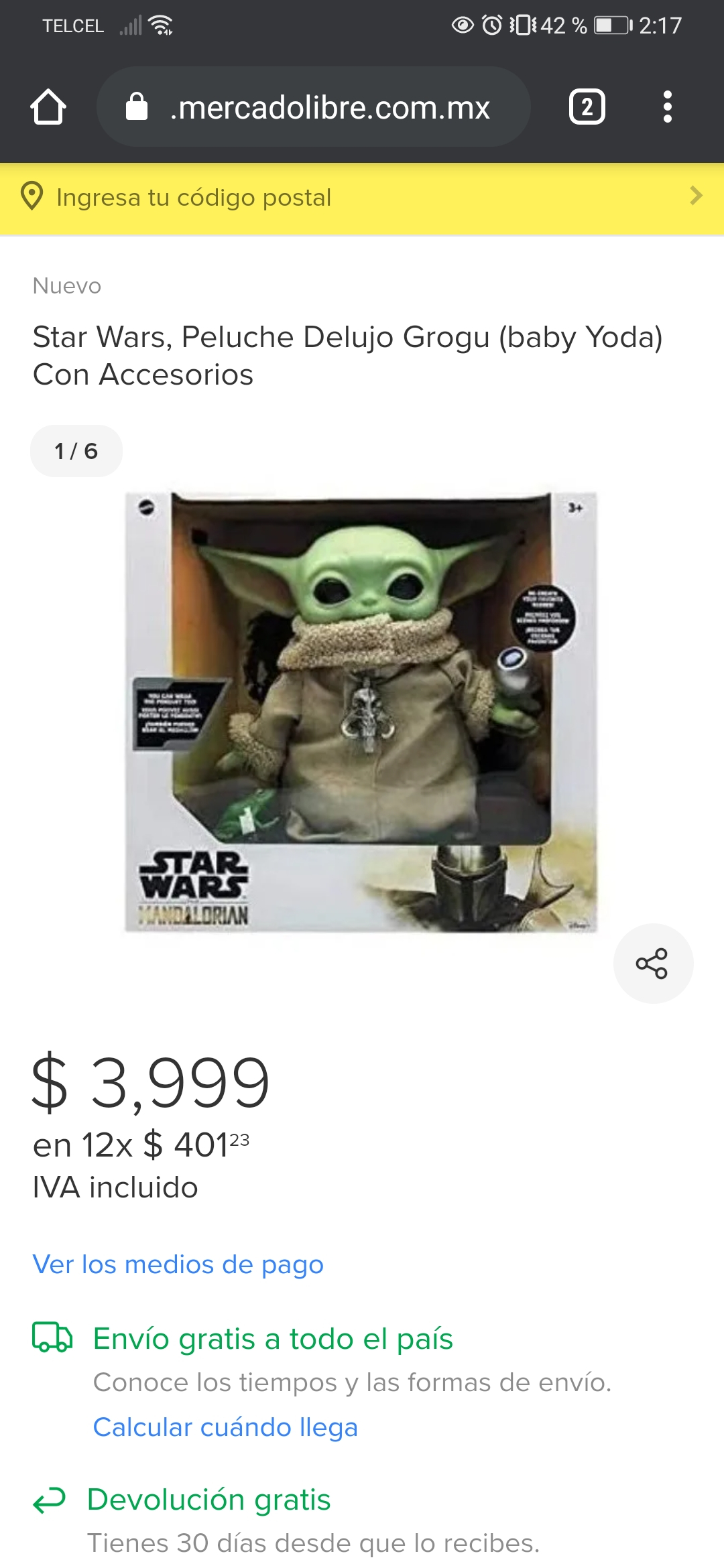 Liverpool Baby Yoda En 607 Pesitos Promodescuentos Com