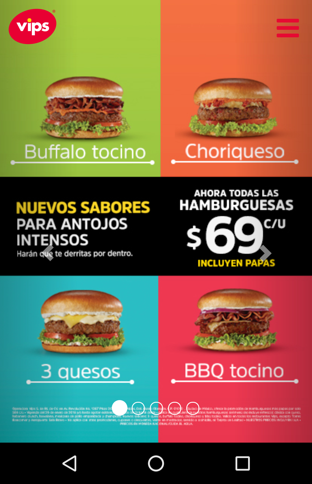 Vips: Hamburguesas a $69 - promodescuentos.com