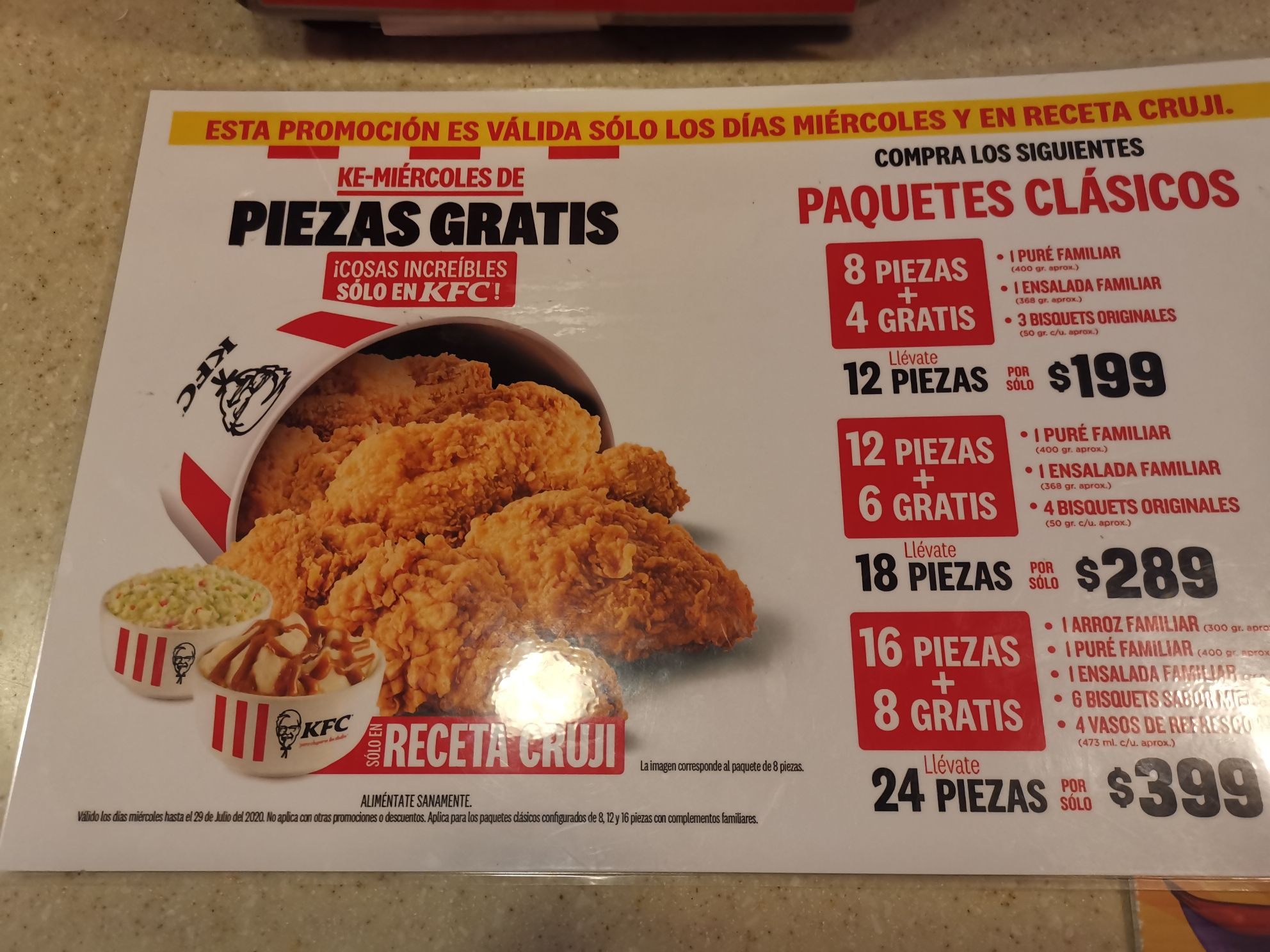 kfc precos