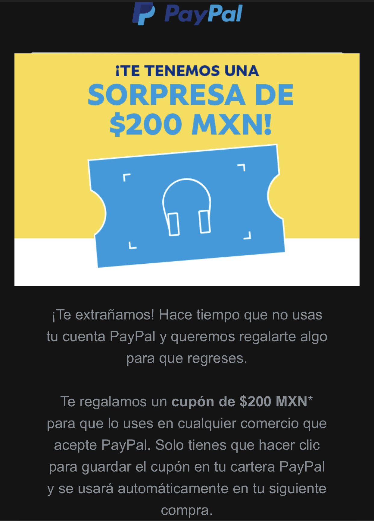 PayPal: Cupón de 200 pesos de descuento (usuarios  
