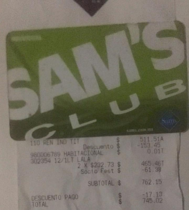 Sam's Club Descuento en renovación de membresía