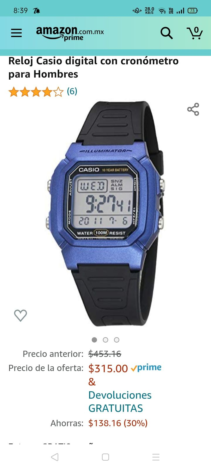 Amazon: Reloj Casio digital Illuminator con cronómetro ...