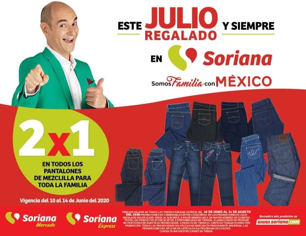Soriana Híper y MEGA Soriana - Julio Regalado 2018 / 2X1 en todos los  pantalones de mezclilla del 6 al 10 de junio de 2018 - LiquidaZona