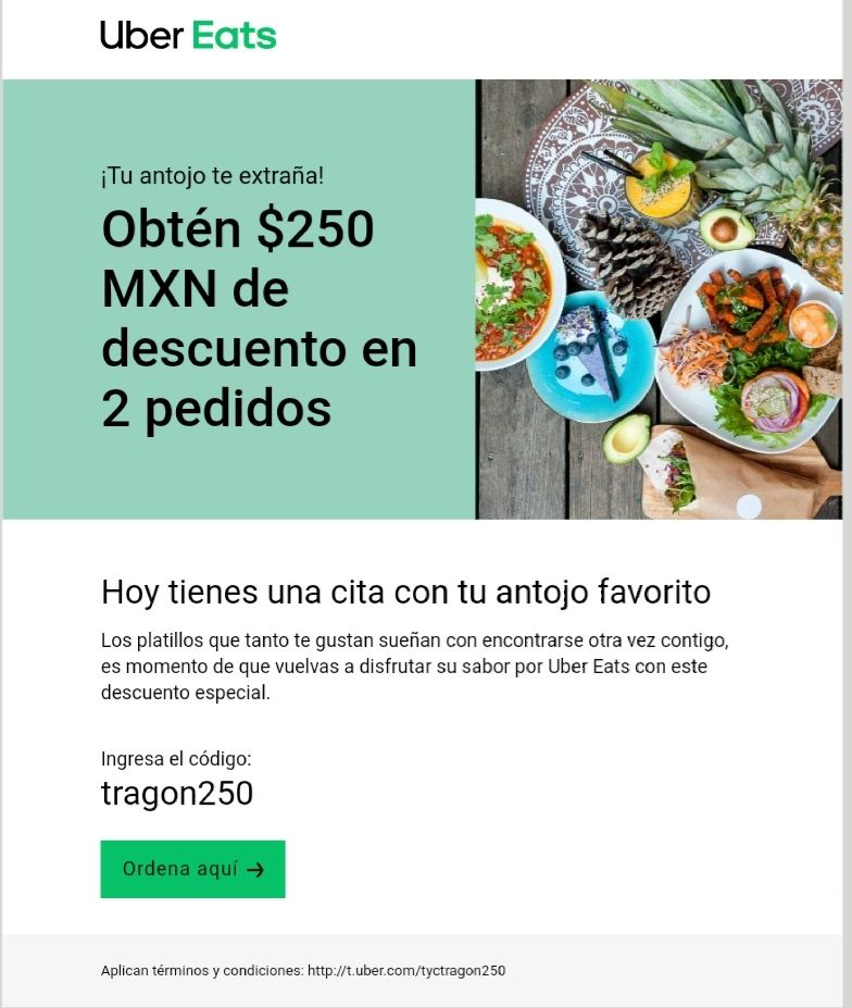 Uber Eats 250 Mxn De Descuento En 2 Pedidos Usuarios Seleccionados Promodescuentos Com