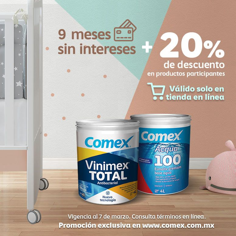 Comex: 20% de descuento en Vinimex® TOTAL Antibacterial, Acqua 100® y accesorios