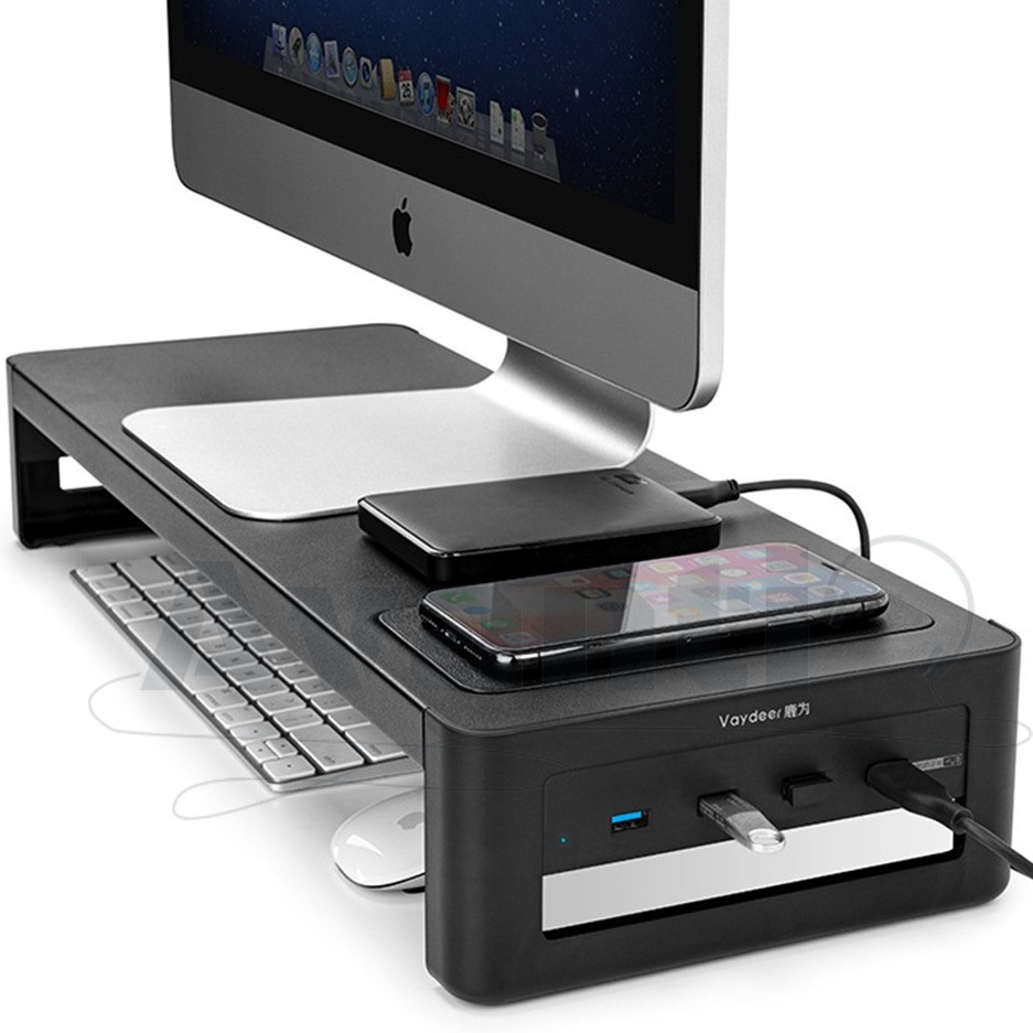Banggood: Base de Aluminio Para Computadora con Carga Inalámbrica y Hub de 4 Puertos USB 3.0