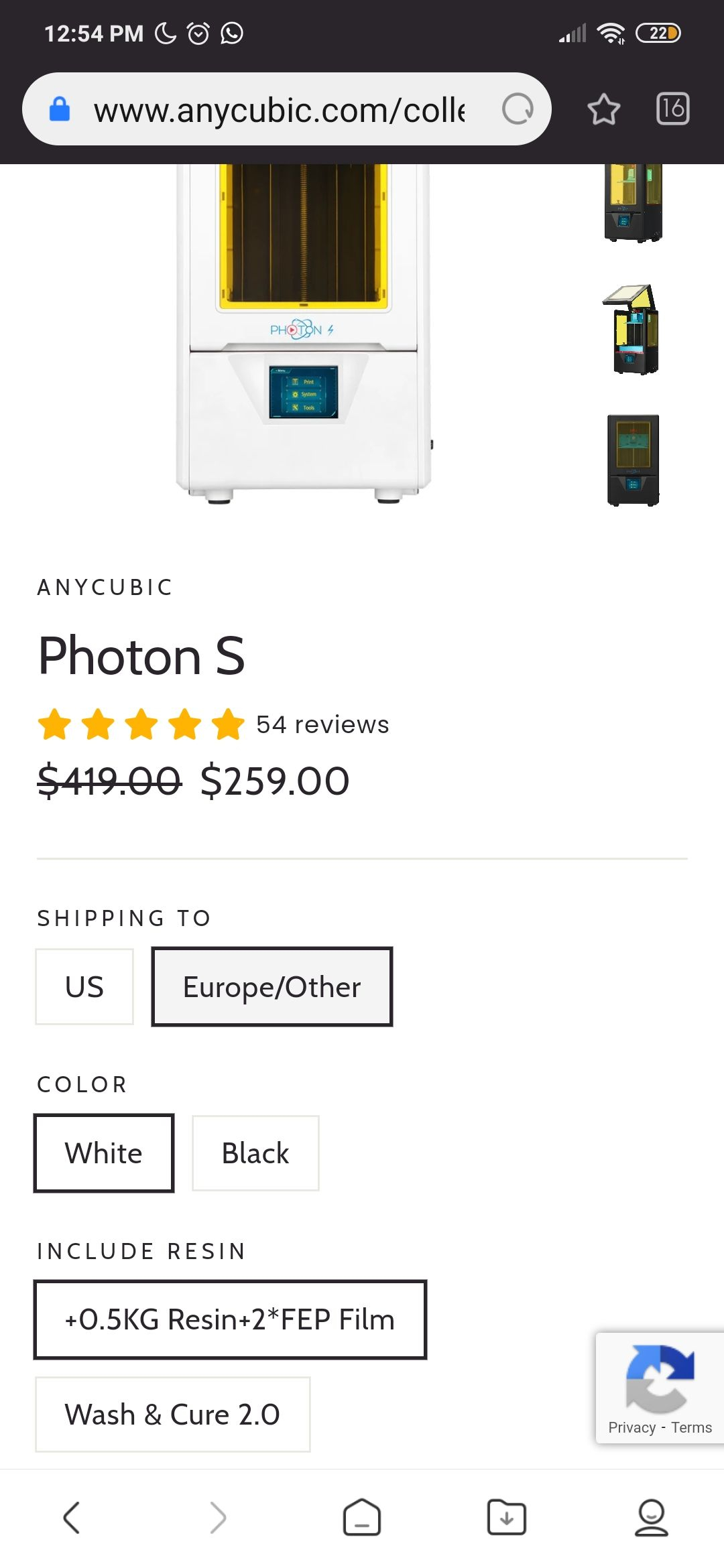ANYCUBIC: impresora 3d Photon S /precio más envío e impuestos