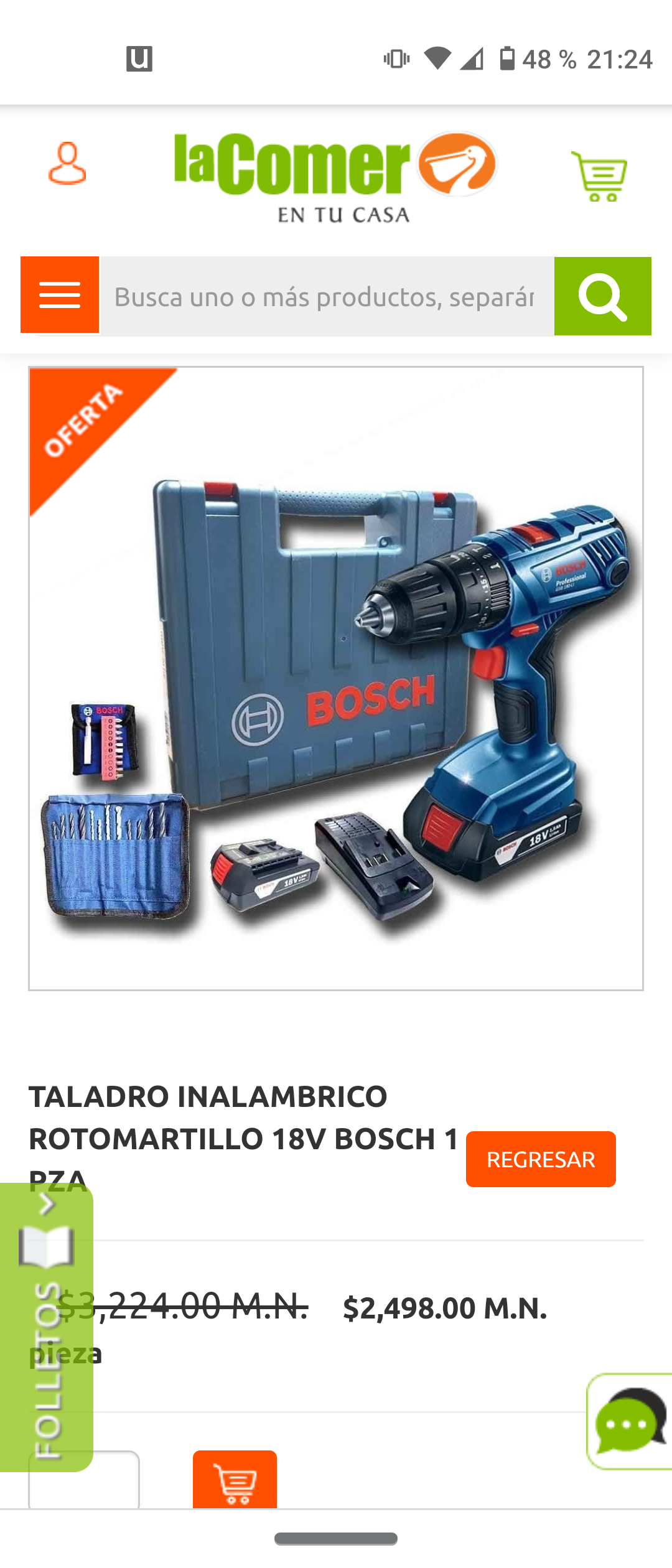 La comer: Rotomartillo inalambrico marca Bosch