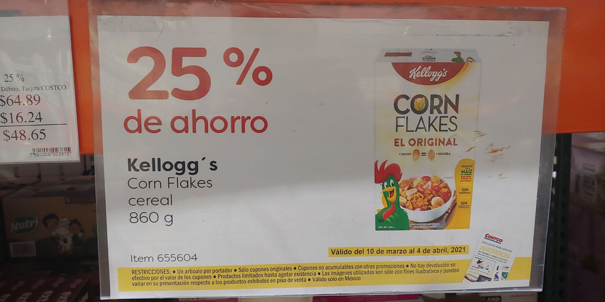 Costco: Cereal Kellogg's 850g en oferta