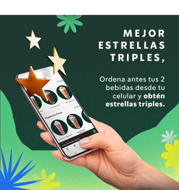 Starbucks: Recibe estrellas dobles ordenando en barra o triples ordenando desde la app un espresso americano y otra bebida de tu elección