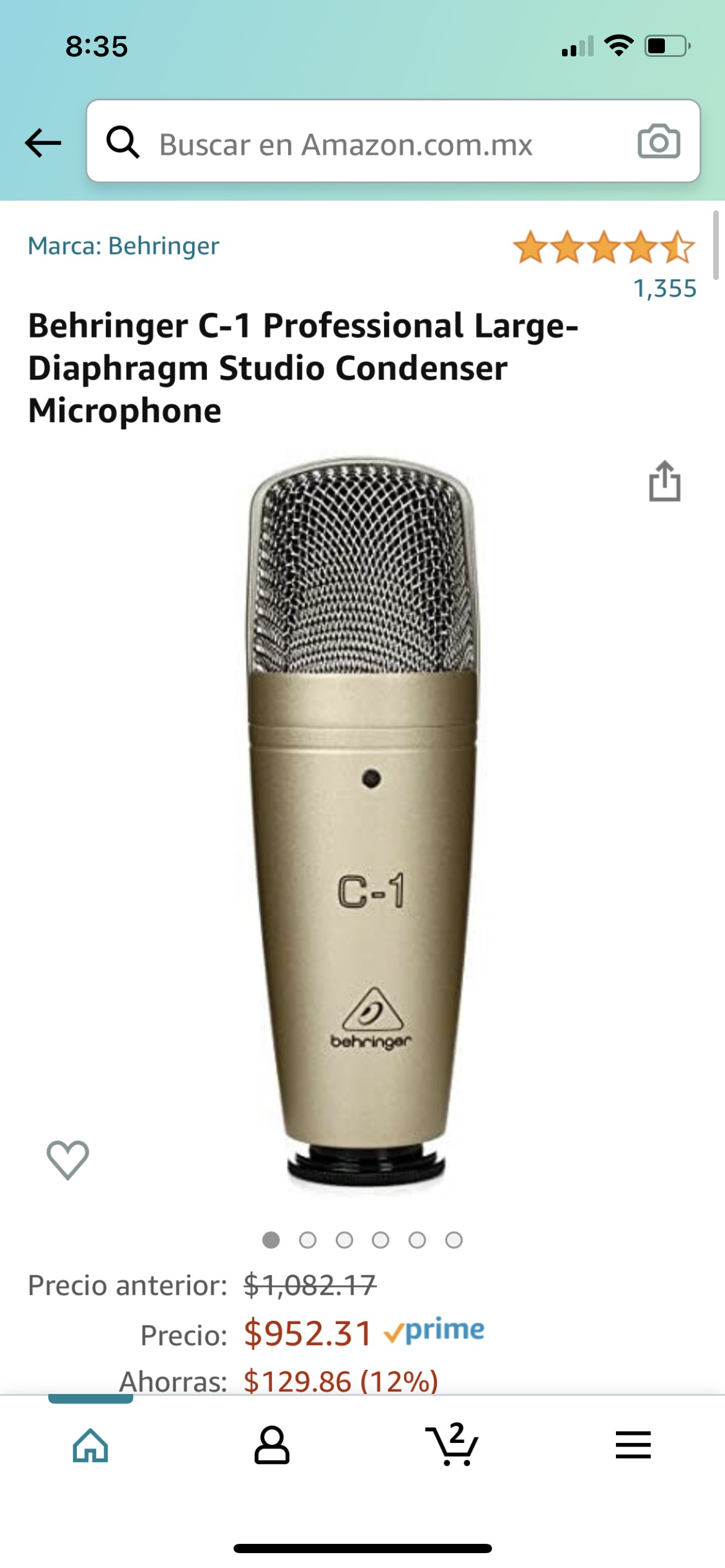 Amazon: Behringer C-1 micrófono de condensador