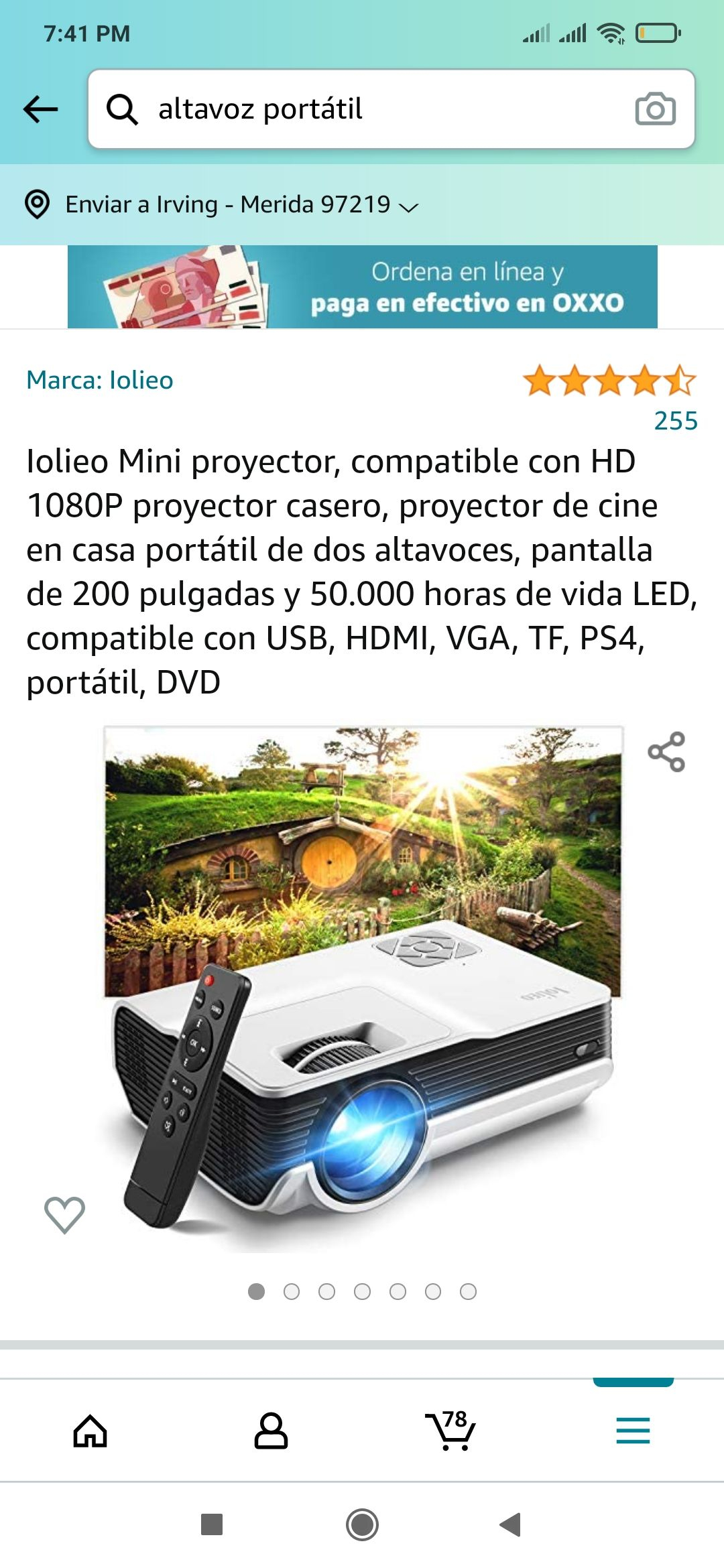 Amazon: Proyector HD 150 Pulgadas