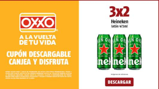 OXXO: 3X2 CERVEZA HEINEKEN 473 ML