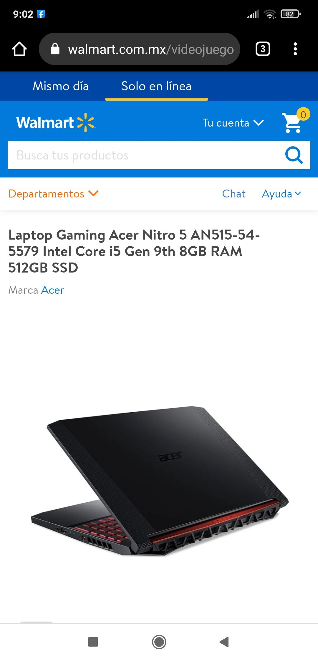 Walmart, Laptop Gaming Acer Nitro 5