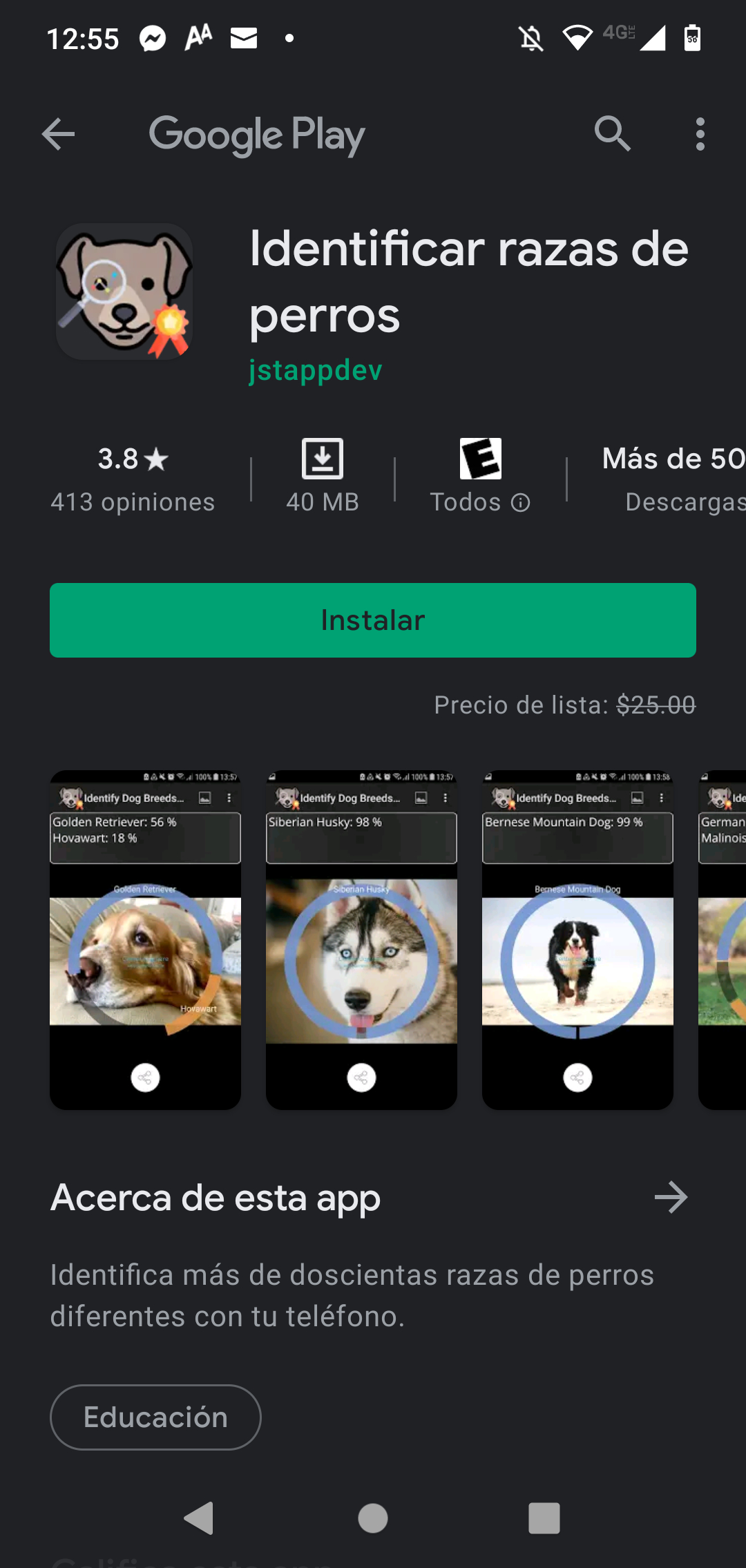 Google Play: Identificador de razas de perros