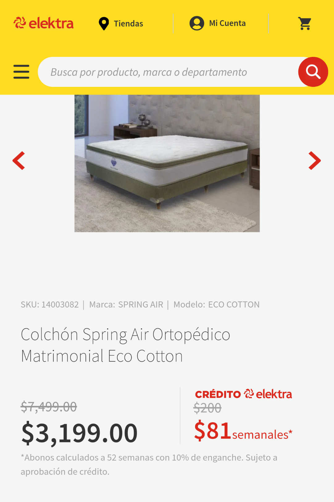 Elektra: Colchón matrimonial Spring Air Ortopedico Eco cotton