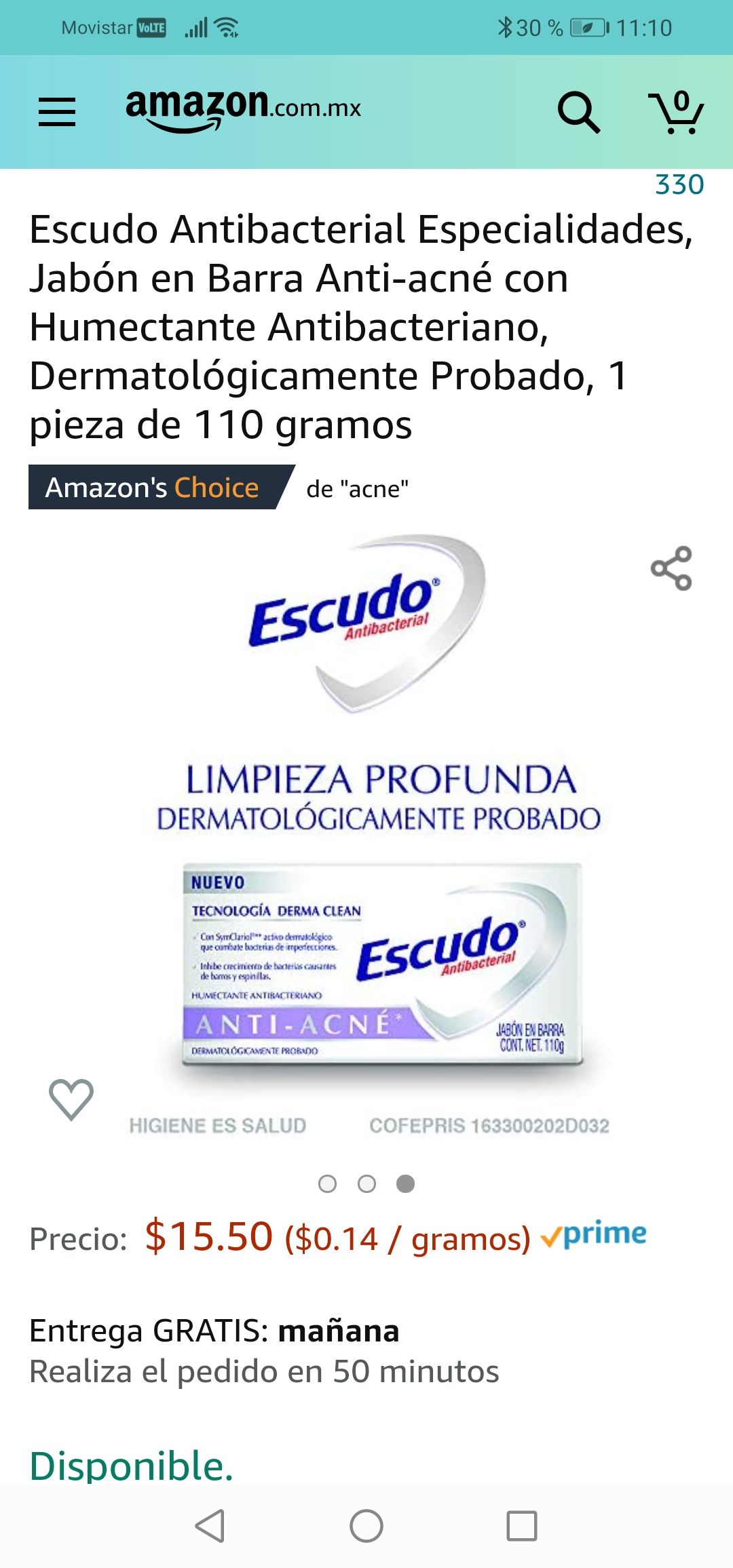 Amazon: Escudo Antibacterial Especialidades, Jabón en Barra Anti-acné con Humectante Antibacteriano