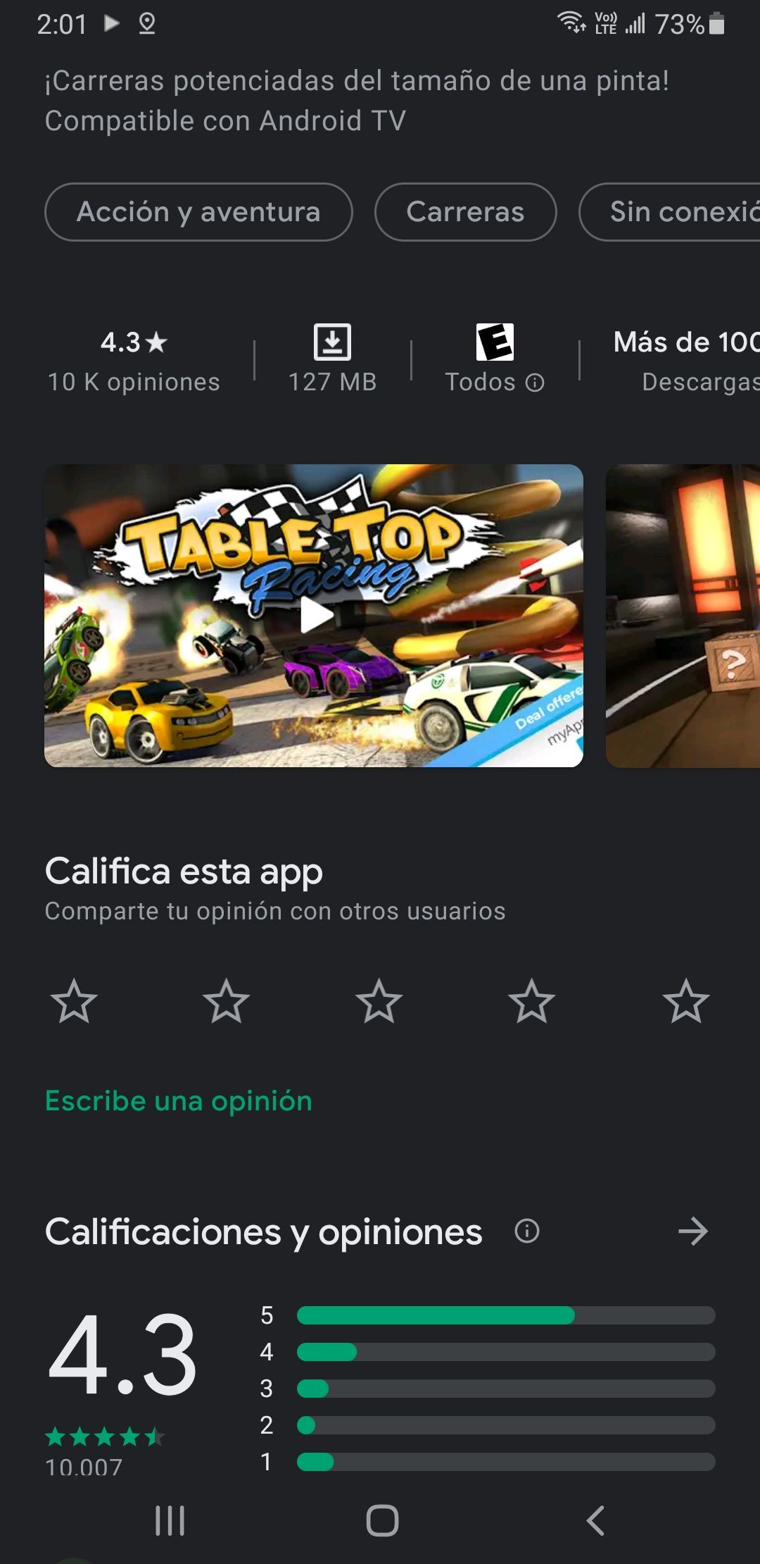 Google Play: Table top racing premium gratis