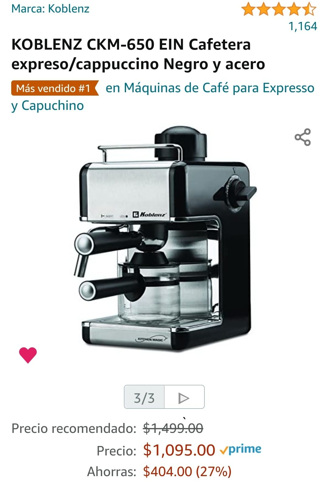 Amazon: Cafetera para unos capuchinos o para unos carajillos