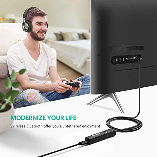 Amazon: UGREEN Transmisor Bluetooth 5.0 Audio Inalámbrico Adaptador de Música Dual Link AptX 3.5 mm AUX Jack Emparejamiento