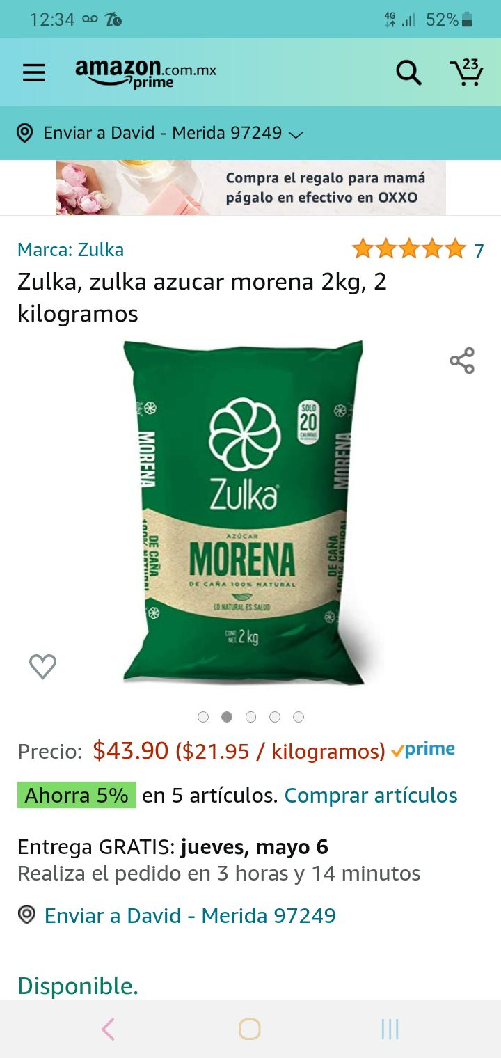 Amazon: azúcar zulka a $21.95 por kilo (puede quedar en $19.75, leer descripción)