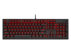 PCEL: Gaming Corsair K60 Pro, switch Cherry Viola, retroiluminación LED Roja, USB. Color Negro.