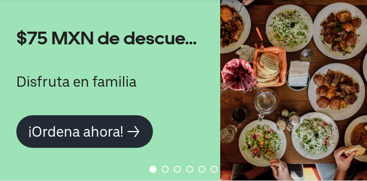 UBER EATS DESCUENTO DE $75 MXN (Restaurantes seleccionados)