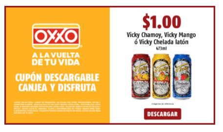 Oxxo: Vicky Chamoy, Vicky Mango o Vicky Chelada laton 473 ml