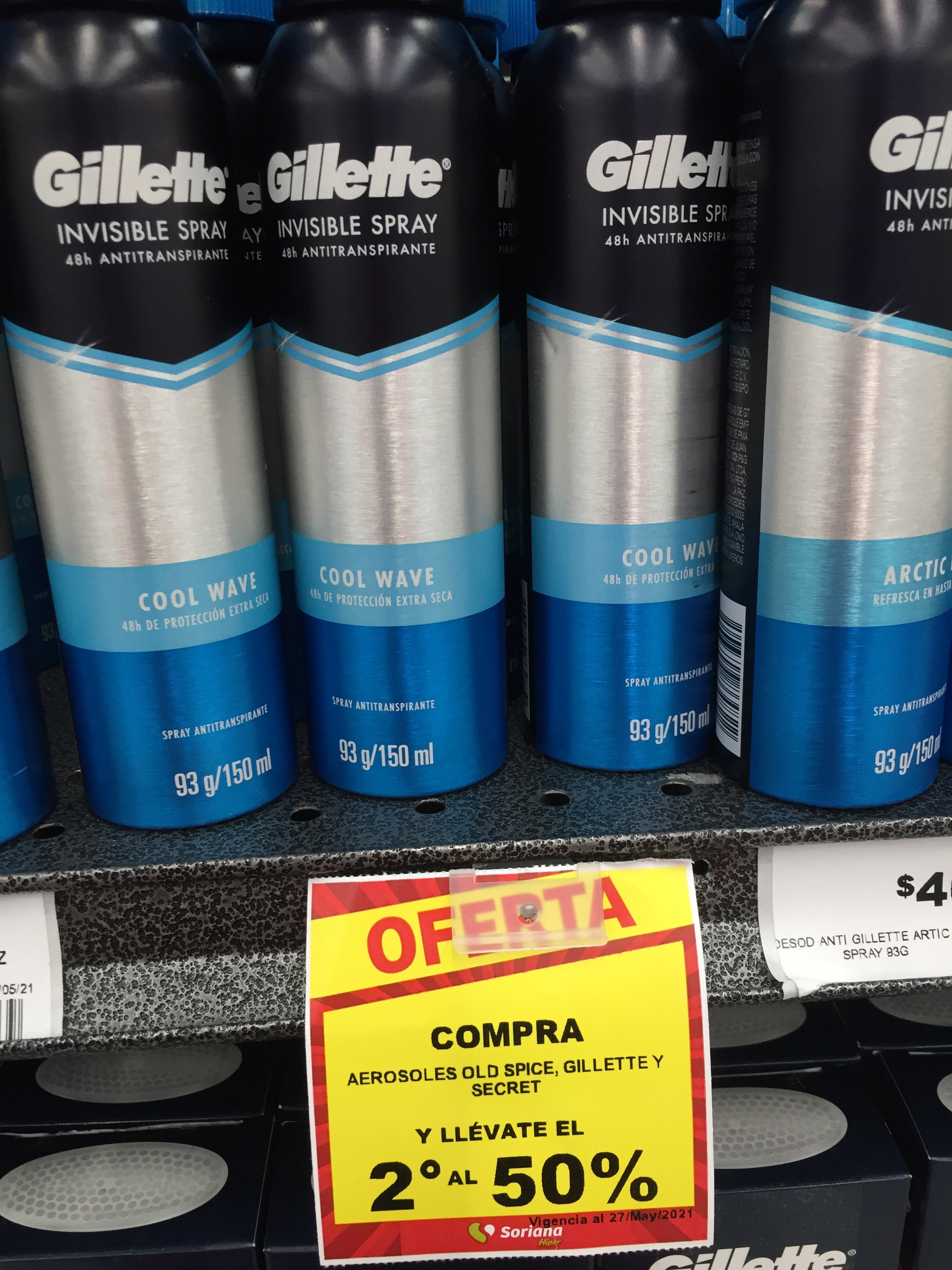 Soriana: Desodorantes Gillettte el segundo con 50%