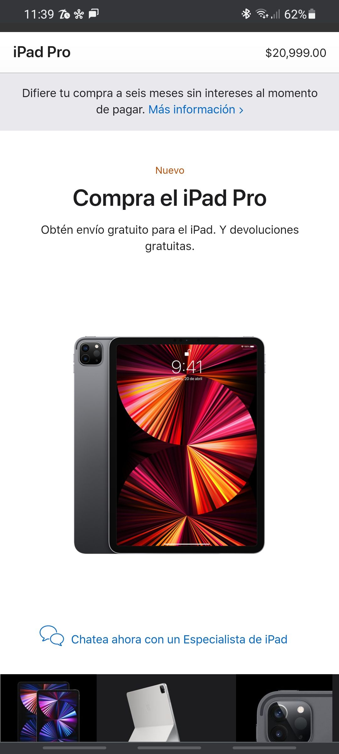 Apple: iPad Pro M1 ya disponible para comprar en apple