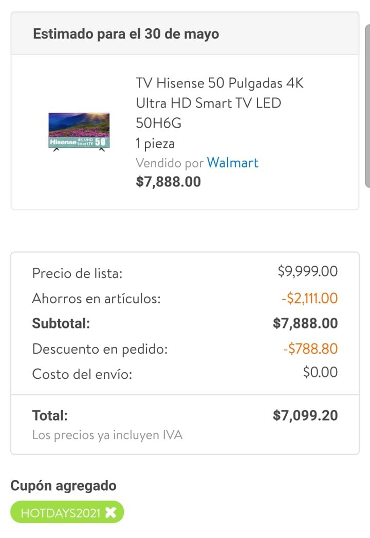 Walmart: Pantalla Hisense 50" UHD