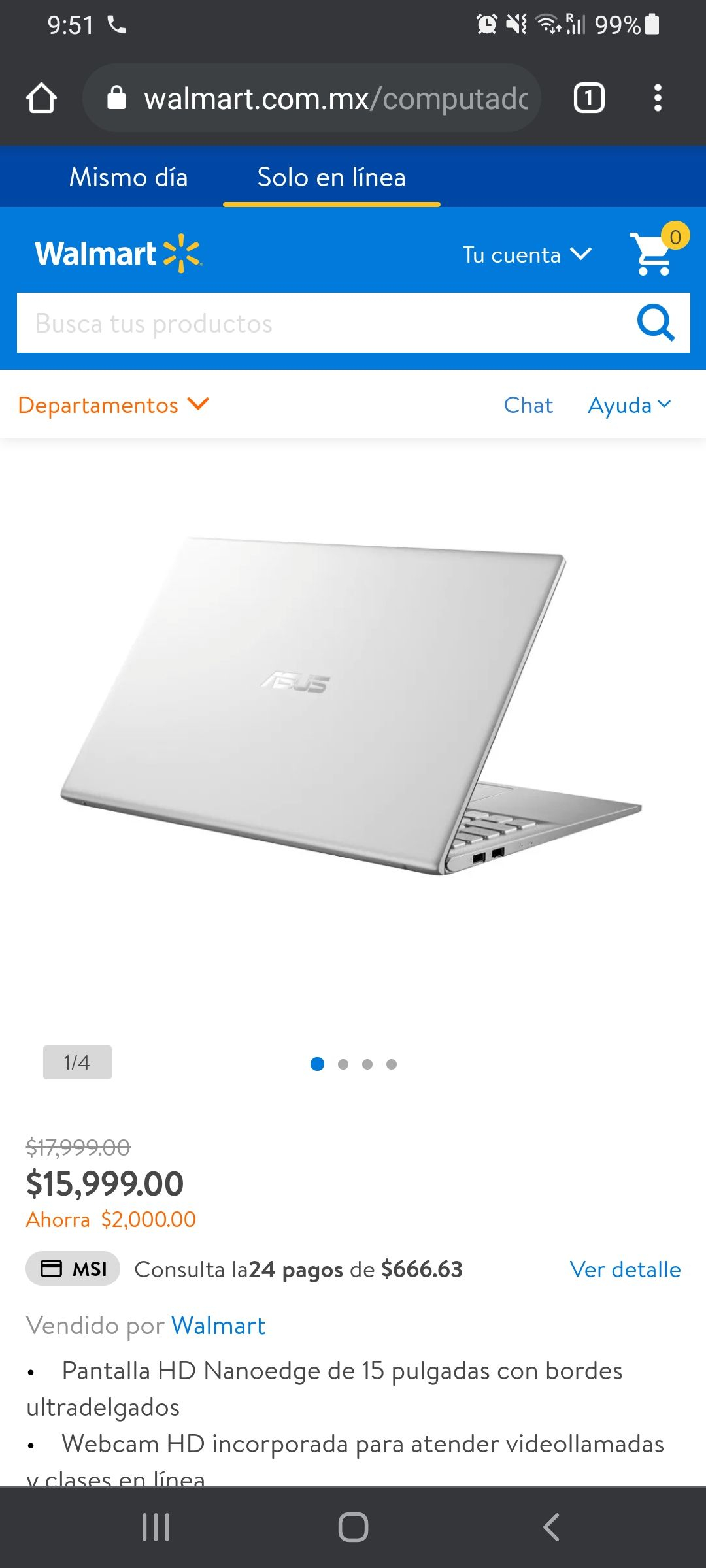 Walmart Laptop Asus Bancomer