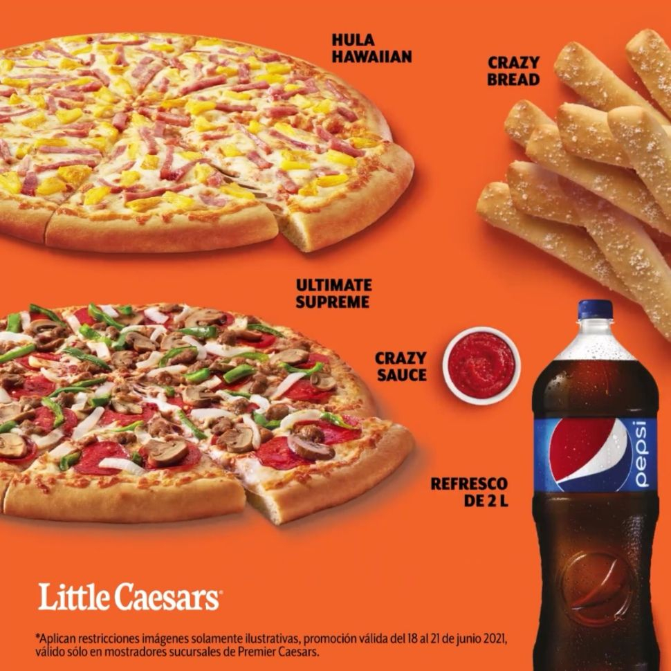 Little Caesars Premier Paquete Muy Padre 2 Pizzas Especialidad