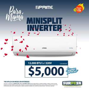 Surpesa: Minisplit Prime Inverter 12,000 BTU 220V