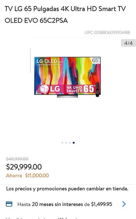 Walmart: LG C2 EVO OLED 65