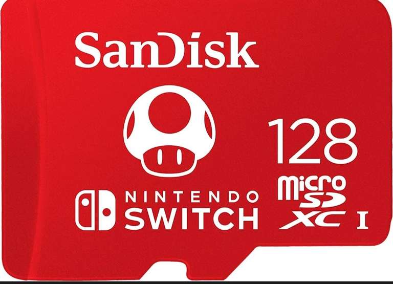 Amazon SanDisk Sandisk SDSQXAO-128G-GNCZN Memoria Microsdhc/Sdxc Nintendo Switch 128Gb U3 C10 Máx. 100/90Mb/S Lec/Esc, Rojo/Blanco