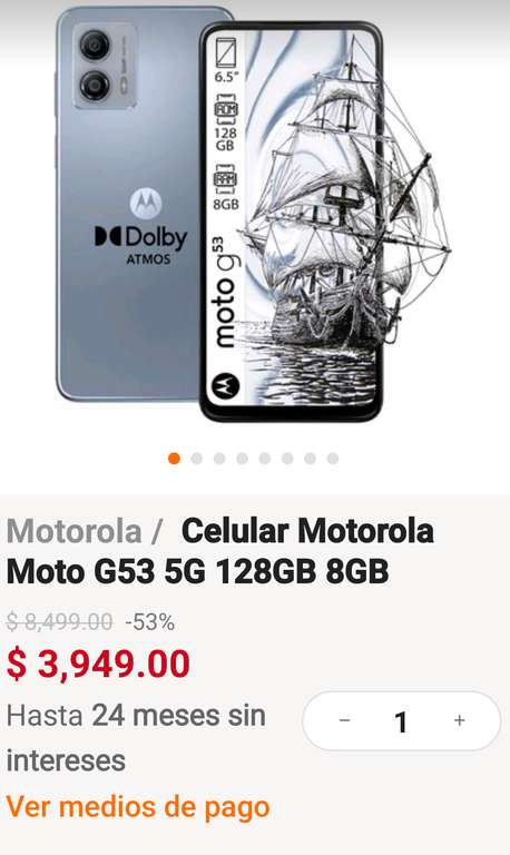 Linio: Moto g53 8gb 128gb. Snapdragon 480