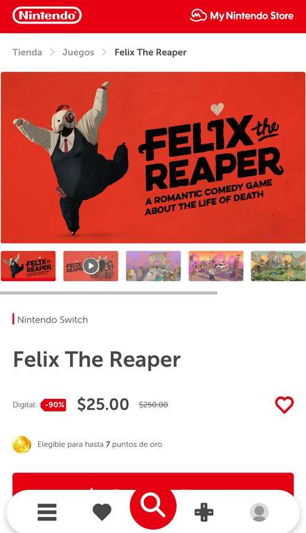Nintendo eShop Switch - Félix the reaper (25MXN)