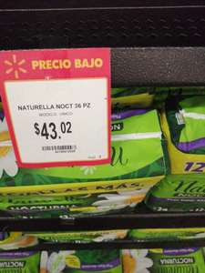 Walmart Orizaba: Toallas femeninas Naturella 36 pzs
