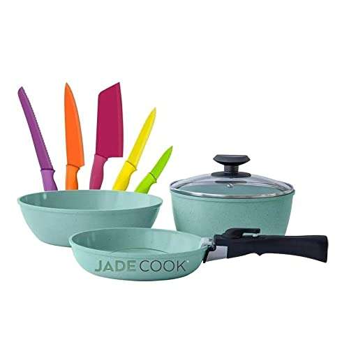 Amazon: Oferta del día: JADECOOK Batería de cocina 4 piezas + Mango intercambiable Jade Smart + 5 Cuchillos Jade Cook Colores
