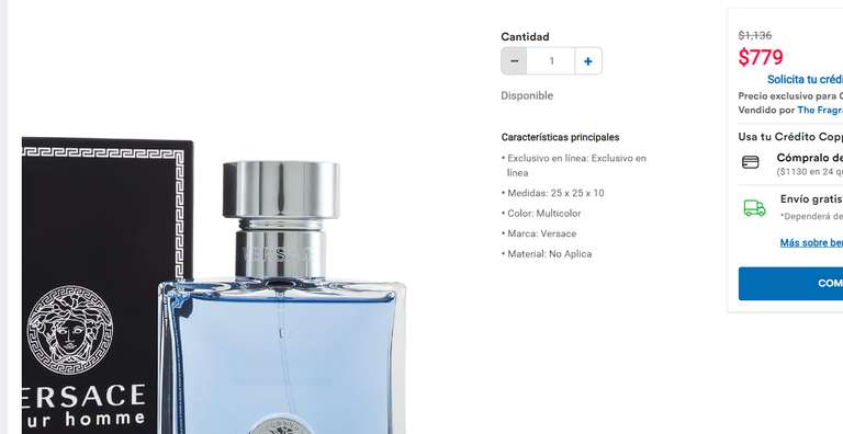Coppel: Perfume Versace Pour Homme 100 Ml Edt Spray para Caballero