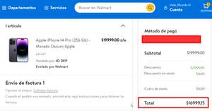 Walmart: iPhone 14 Pro 256 GB Morado | Pagando con Citibanamex a 13 MSI