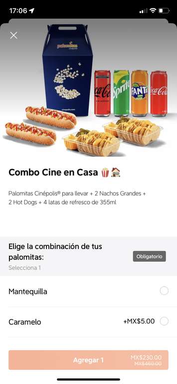 DiDi Food Cinépolis Parque Antenas Combo cine en casa