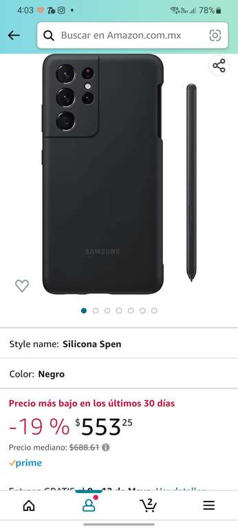 Amazon: Samsung Original Funda S21 Ultra con S-Pen para el renovado xd