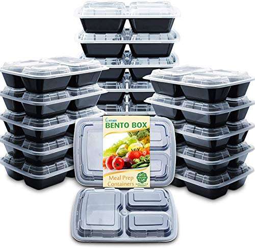 Amazon: Enther Contenedores de preparación de comidas con tapas, paquete de 20 unidades
