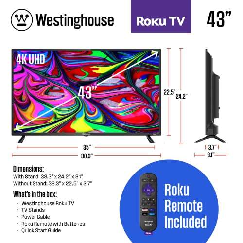 Amazon: Westinghouse 4K TV de 43 pulgadas (Roku TV)