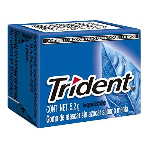 Amazon: Trident 4'S Menta, 208 Gramos